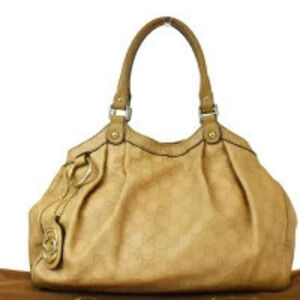 Gucci Shima Shoulder Bag Handbag GG Brown Leather